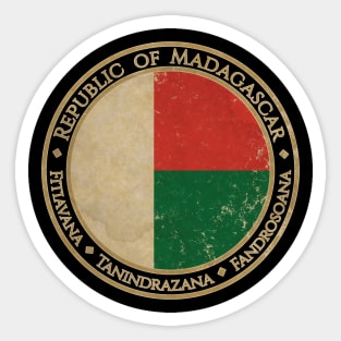 Vintage Republic of Madagascar Africa African Flag Sticker